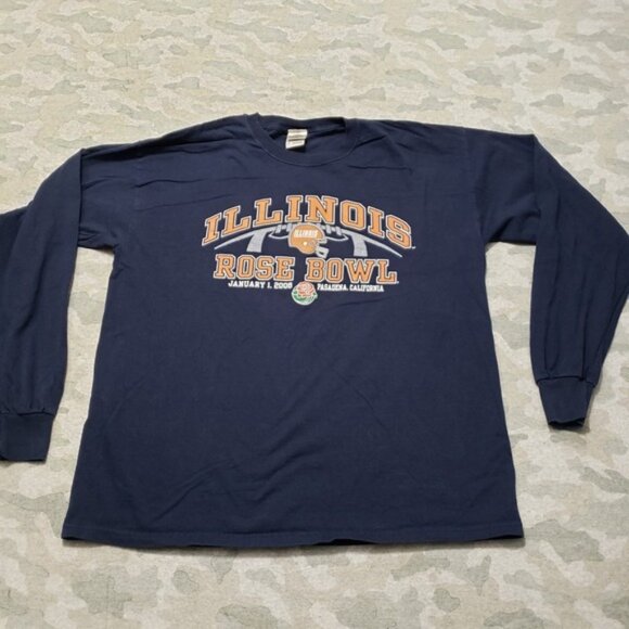 Other - Illinois Rose Bowl Shirt Mens XL Blue Campus Colors Pullover Long Sleeve